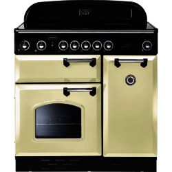 Rangemaster Classic 90 Electric - 87650 Range Cooker with Induction Hob in Cream with Chrome Trim